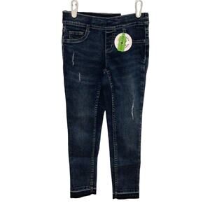 Justice Girl's Repreve Blue Distressed Legging Jeans Size 8 Stretchy Denim